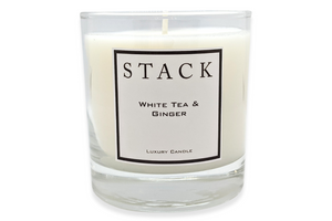 luxury candle, white tea and ginger, stack candles
