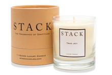 Load image into Gallery viewer, Stack candles, STACK, capri blue volcano, true joy, christian candle