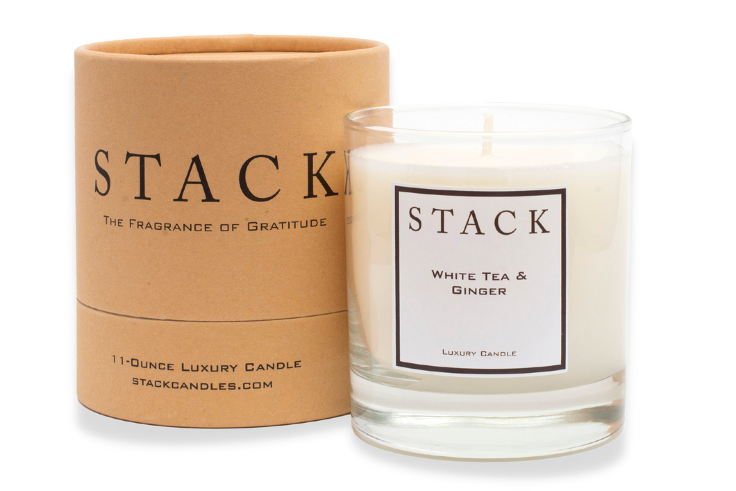 Stack candles, white tea and ginger, STACK, luxury candles, christian candles